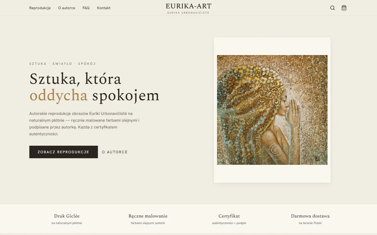Eurika art reproductions store for the Polish market